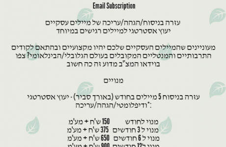 רכשו מנוי: ניסוח עסקי ומקצועי למיילים Email Subscription